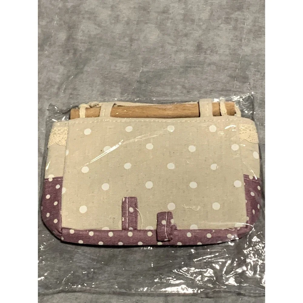 Loady Girl Wall Storage Basket Beige & Lavender with White Dots
